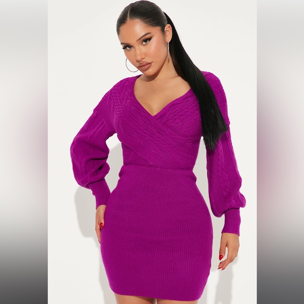 NWT! Purple Fashion Nova Sweater Dress